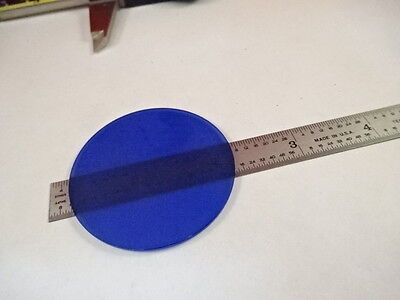 MICROSCOPE PART BLUE GLASS LARGE ROUND FILTER OPTICS AS IS #M6-A-63