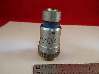 MICROSCOPE PART VICKERS ENGLAND UK OBJECTIVE MICROPLAN 20X OPTICS AS IS #21-A-22