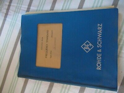 COLLECTABLE RARE ROHDE SCHWARZ XSA QUARTZ FREQUENCY STANDARD MANUAL 1960 &BIBLI