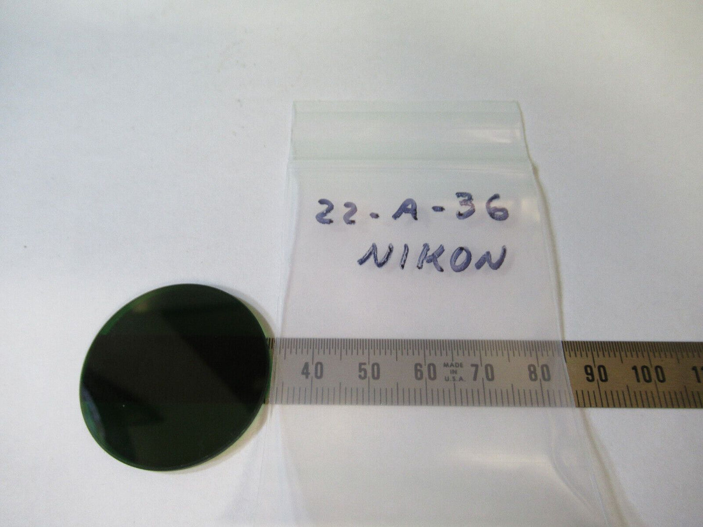 NIKON GREEN GLASS FILTER OPTICS MICROSCOPE PART AS PICTURED #22-A-35