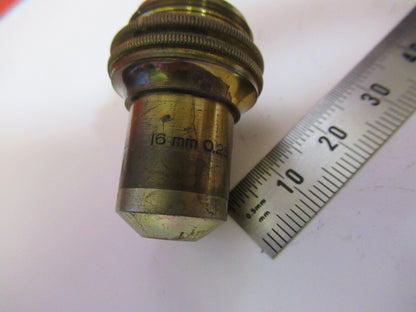 ANTIQUE BRASS BAUSCH LOMB 10X 16mm OBJECTIVE MICROSCOPE PART AS PICTURED Y4-A-75