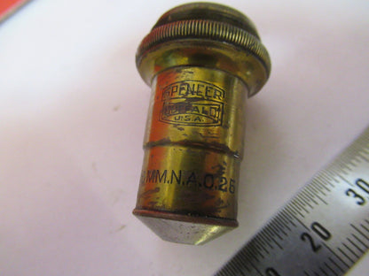 ANTIQUE BRASS SPENCER 16mm OBJECTIVE MICROSCOPE PART AS PICTURED &S9-A-58