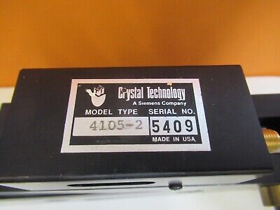 CRYSTAL TECHNOLOGY 4105-2 AOM ACOUSTO MODULATOR LASER OPTICS AS PIC &H8-B-04