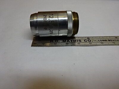 MICROSCOPE PART REICHERT AUSTRIA OBJECTIVE EPI 12.5X /210 OPTICS AS IS #81-102