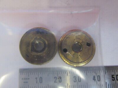 ANTIQUE BRASS BAUSCH LOMB SPANNER NUT PAIR MICROSCOPE PART AS PICTURED &F6-B-117