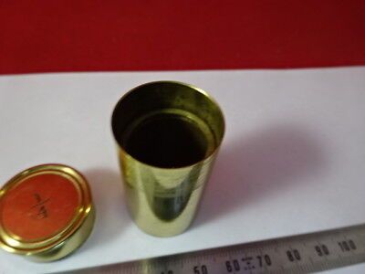 EMPTY ANTIQUE BRASS CONTAINER for objective MICROSCOPE PART AS IS &AC-B-13