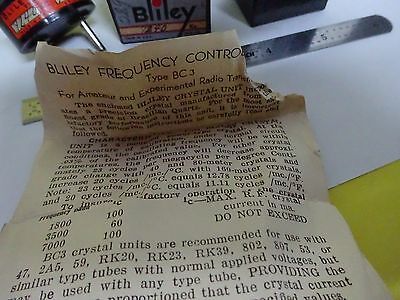 VINTAGE QUARTZ CRYSTAL BLILEY BC3 + BOX FREQUENCY CONTROL NICE AS IS BIN#W5-06