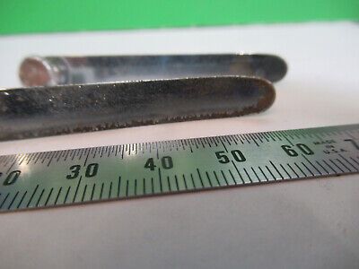 BAUSCH LOMB ANTIQUE CLIPS PAIR MICROSCOPE PART AS PICTURED &A9-B-37