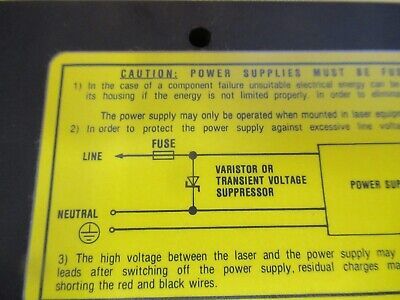 UNIPHASE LASER HV POWER SUPPLY HELIUM NEON 3500V 6.5mA AS PICTURED &H8-FT-01