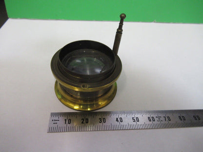 ANTIQUE BRASS PIECE MOUNTED LENS CONDENSER UK MICROSCOPE PART F8-B-09