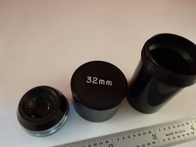 MICROSCOPE PART TESSAR BAUSCH LOMB OBJECTIVE LENS 32 mm OPTICS AS IS #Y7-H-93