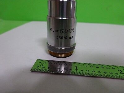 MICROSCOPE PART OBJECTIVE REICHERT AUSTRIA FLUOR 63X OPTICS AS IS BIN#72-59