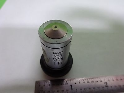 MICROSCOPE PART OBJECTIVE OLYMPUS JAPAN HI 100X OPTICS AS IS BIN#H7-A-10