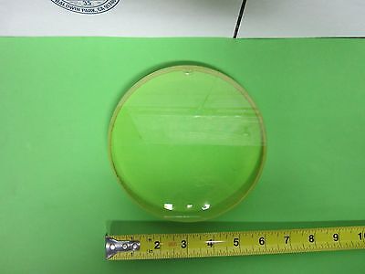 OPTICAL LARGE PLANO CONCAVE LENS PHOSPHATE GLASS [chipped] OPTICS BIN#58-04