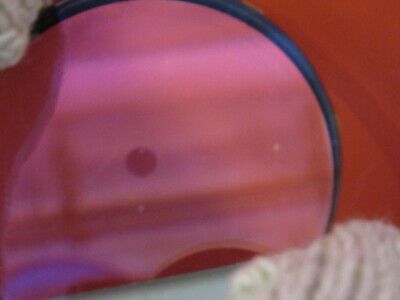 OPTICAL COATED LENS MIL SPEC HOLED COATING RARE OPTICS AS PICTURED &87-FT-57