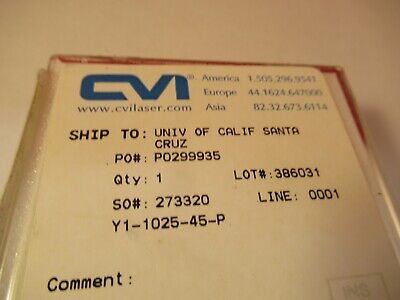 CVI OPTICAL LENS FLAT LASER OPTICS AS PICTURED &19-B-17