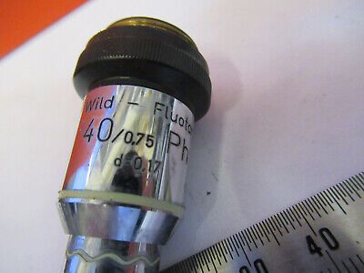 MICROSCOPE WILD HEERBRUGG SWISS OBJECTIVE 40X  PH PHASE OPTICS AS pic &8z-a-14