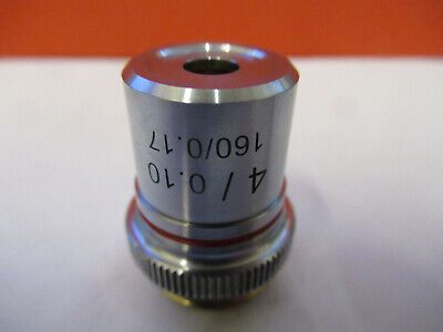 AMSCOPE OBJECTIVE LENS 4X /160 OPTICS MICROSCOPE PART AS PICTURED &8z-a-119