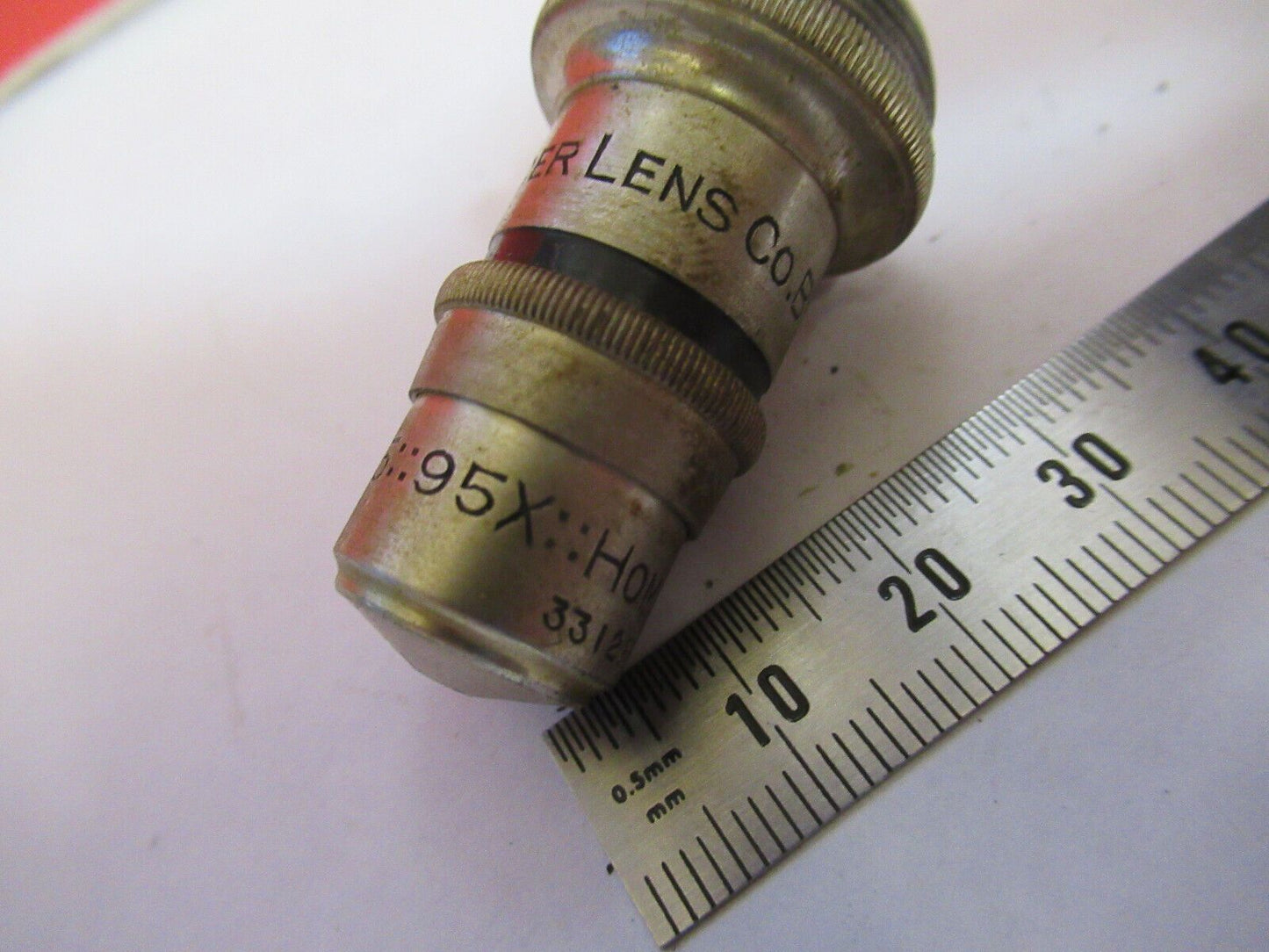 ANTIQUE  SPENCER 95X  OBJECTIVE MICROSCOPE PART AS PICTURED #R3-C-63