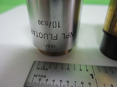 FOR PARTS MICROSCOPE OBJECTIVE LEITZ NPL FLUOR 10X GERMAN OPTICS AS IS BIN#T1-35