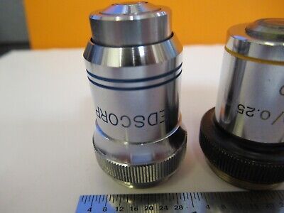 LOT 2 EA OBJECTIVE 10X 40X JAPAN OPTICS MICROSCOPE PART as pictured &A4-FT-92