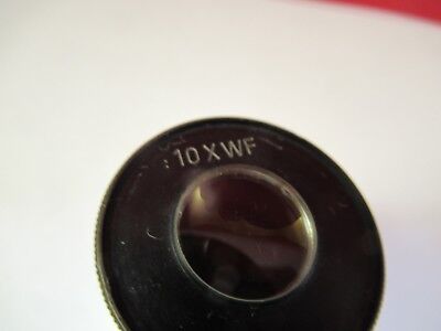 UNKNOWN MAKER 10X WF OCULAR EYEPIECE OPTICS MICROSCOPE PART AS PICTURED &66-A-81