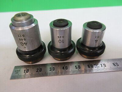 LOT NIKON JAPAN 4X 10X 40X OBJECTIVE OPTICS MICROSCOPE PART AS PICTURED #Z9-A-72