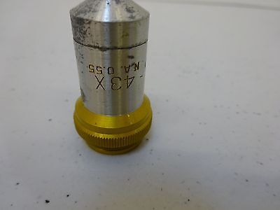 MICROSCOPE PART OBJECTIVE BAUSCH LOMB 43X OPTICS AS IS BIN#P4-B-21