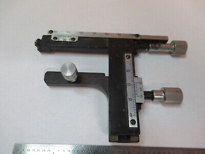 ANTIQUE JAPAN STAGE CLIPS MICROMETER XY MICROSCOPE PART AS PICTURED &7B-B-64