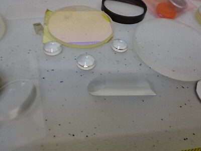 LARGE LOT OPTICS MIRRORS LENSES PRISM FILTERS ETC OPTICAL AS PICTURED &J4-A-07