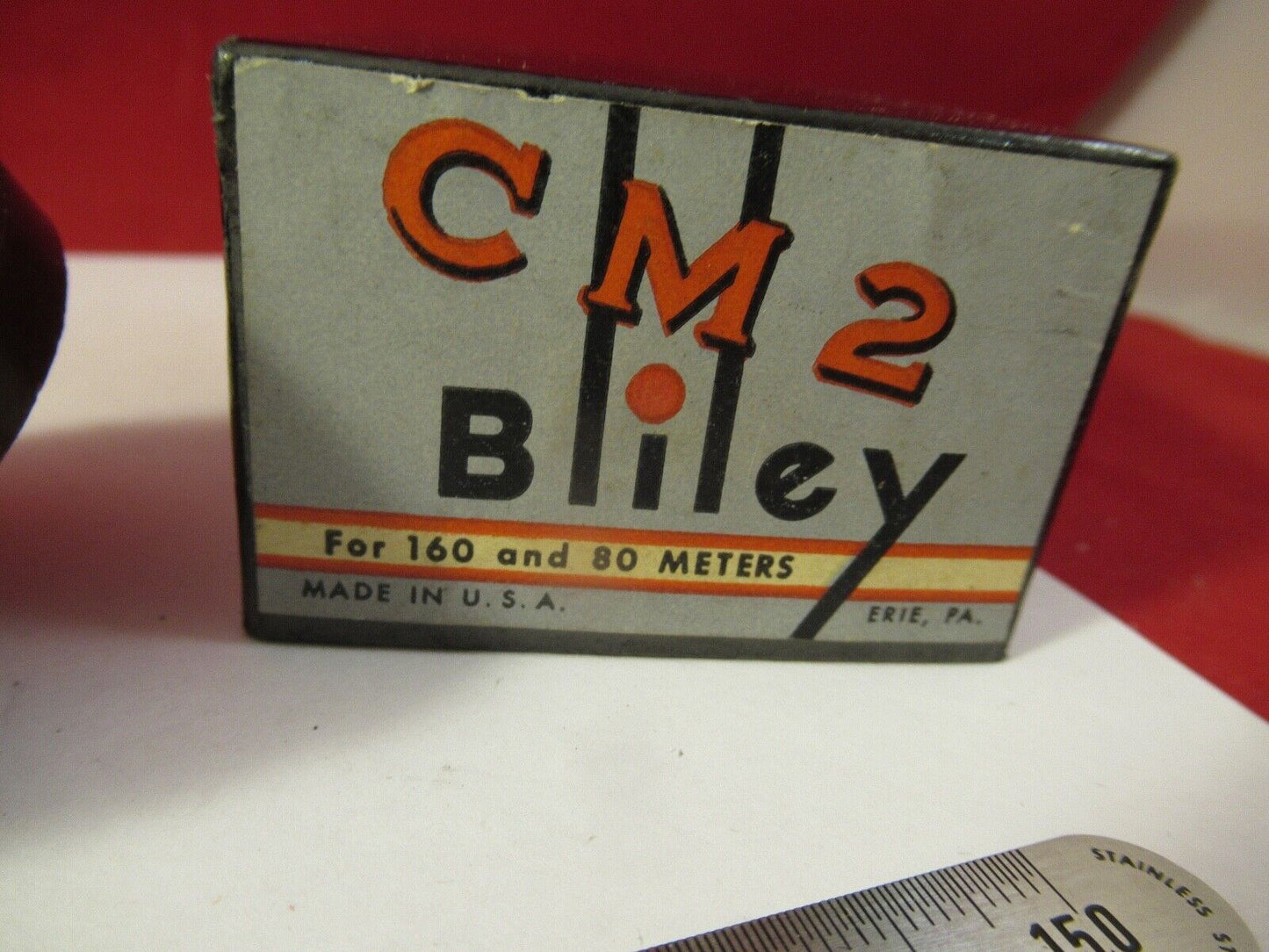 VINTAGE 1940's QUARTZ CRYSTAL BLILEY CM2 FREQUENCY 1970 KC + BOX &9-A-62