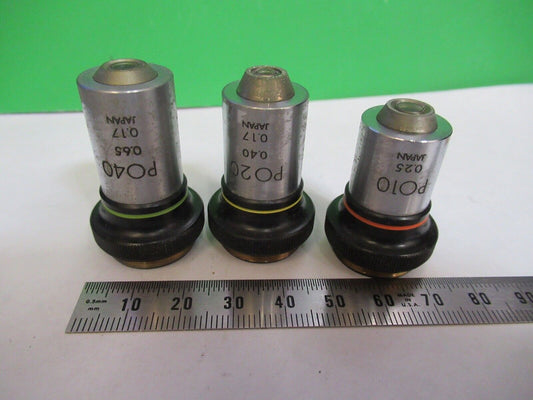 LOT OBJECTIVES OLYMPUS JAPAN POL MICROSCOPE PART AS PICTURED Z7-FT-81