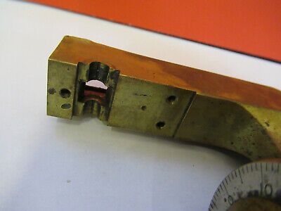 ANTIQUE BAUSCH LOMB STAGE BRASS SUPPORT MICROSCOPE PART AS PICTURED &8Z-A-72