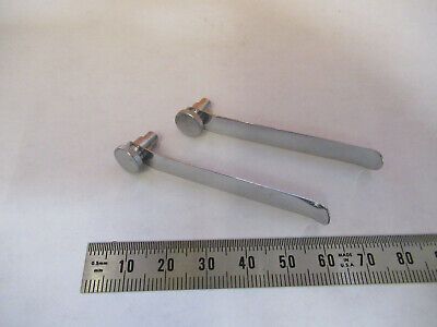 PAIR of CLIPS STAGE MICROSCOPE PART AS PICTURED &H1-B-33