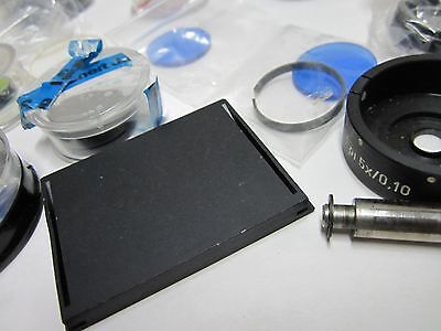 LOT MICROSCOPE PART POLYVAR REICHERT LEICA OPTICAL FILTERS NICE OPTICS BIN#53-25