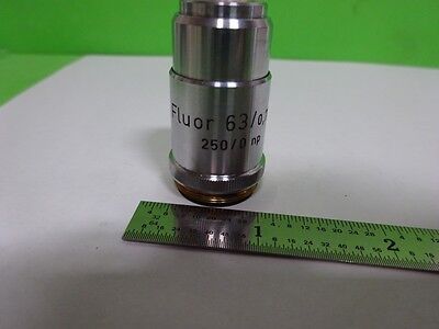 MICROSCOPE PART OBJECTIVE REICHERT AUSTRIA FLUOR 63X OPTICS AS IS BIN#72-61