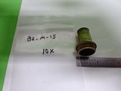 MICROSCOPE PART OBJECTIVE VINTAGE BRASS SPENCER 10X OPTICS AS IS #B2-M-15