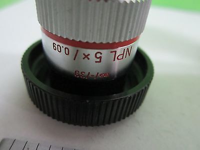 MICROSCOPE PART OBJECTIVE LEITZ GERMANY 5X NPL INFINITY OPTICS AS IS BIN#S9-11