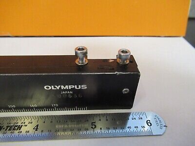 FOR PARTS OLYMPUS JAPAN STAGE RAIL MICROSCOPE PART AS PICTURED &19-B-28