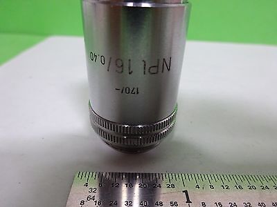 MICROSCOPE LEITZ WETZLAR GERMANY OBJECTIVE NPL 16X OPTICS AS IS BIN#2B-E-14