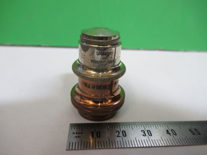 ANTIQUE BRASS CARL ZEISS  2mm OBJECTIVE MICROSCOPE AS PICTURED #H3-A-24