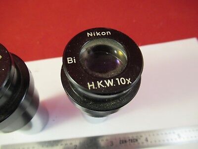 NIKON JAPAN PAIR EYEPIECE HKW 10X Bi OPTICS MICROSCOPE PART AS IS &92-A-04