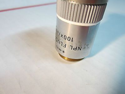 LEITZ WETZLAR GERMANY MICROSCOPE OBJECTIVE 100X FLUOTAR OPTICS BIN#A1-06