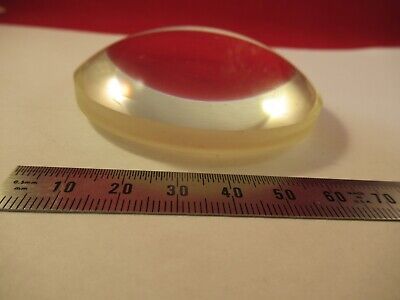 LARGE MIL SPEC OPTICAL YELLOWISH GLASS BI CONVEX OPTICS AS PICTURED &9-FT-37