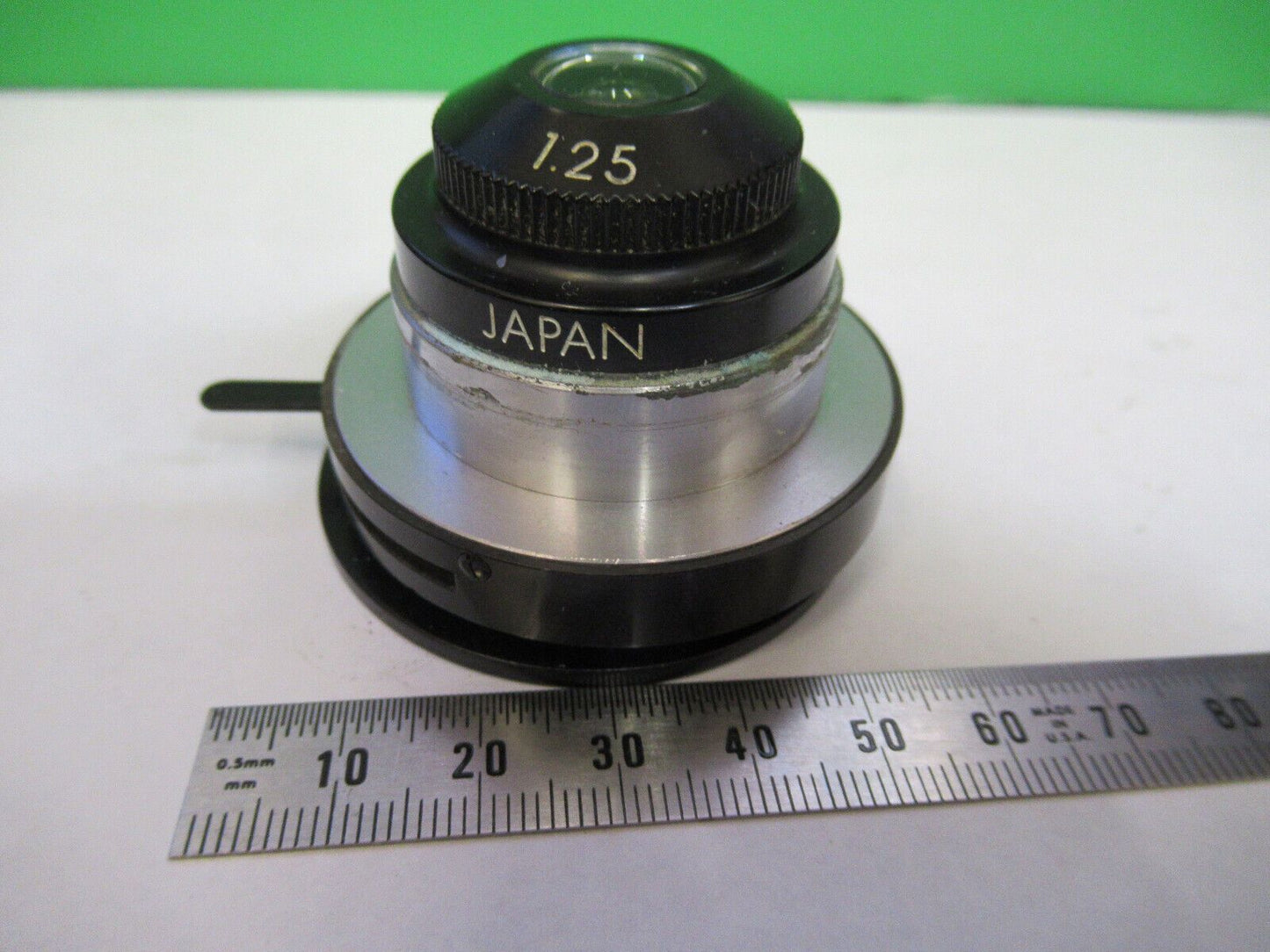 UNITRON JAPAN CONDENSER LENS + IRIS MICROSCOPE PART AS PICTURED &75-B-06