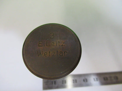 ANTIQUE EMPTY BRASS CAN for OBJECTIVE LEITZ MICROSCOPE PART AS PICTURED &Z7-A-34