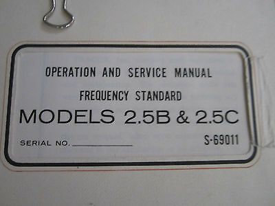 ORIGINAL MANUAL SULZER 2.5 MHz FREQUENCY STANDARD QUARTZ OSCILLATOR