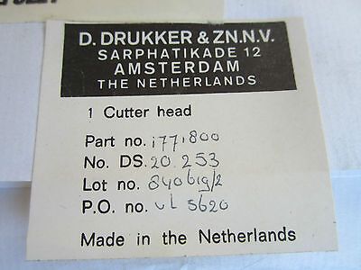 TOOL DRUKKER & ZN NETHERLANDS MICRO SMALL TOOLS ?? CUTTER HEAD