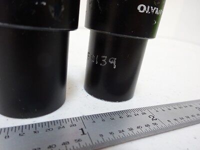 MICROSCOPE PART LOT EYEPIECES OLYMPUS 15X + RETICLE OPTICS AS IS BIN#N8-H-02