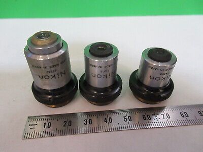 LOT NIKON JAPAN 4X 10X 40X OBJECTIVE OPTICS MICROSCOPE PART AS PICTURED #Z9-A-72